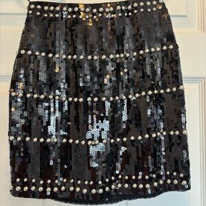 Kiwi Black Sequin Embellished Skirt